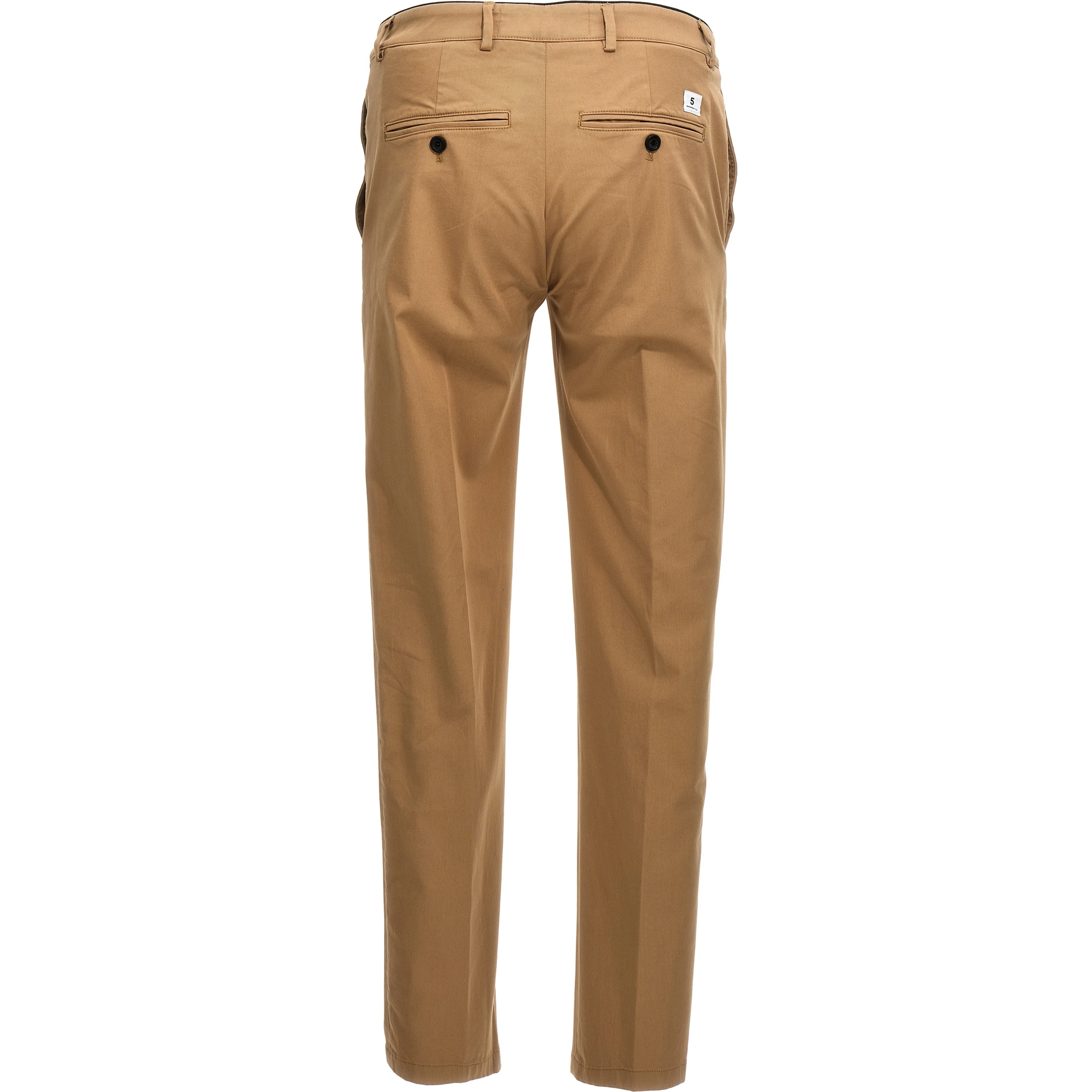 Beige Cotton Casual Pants