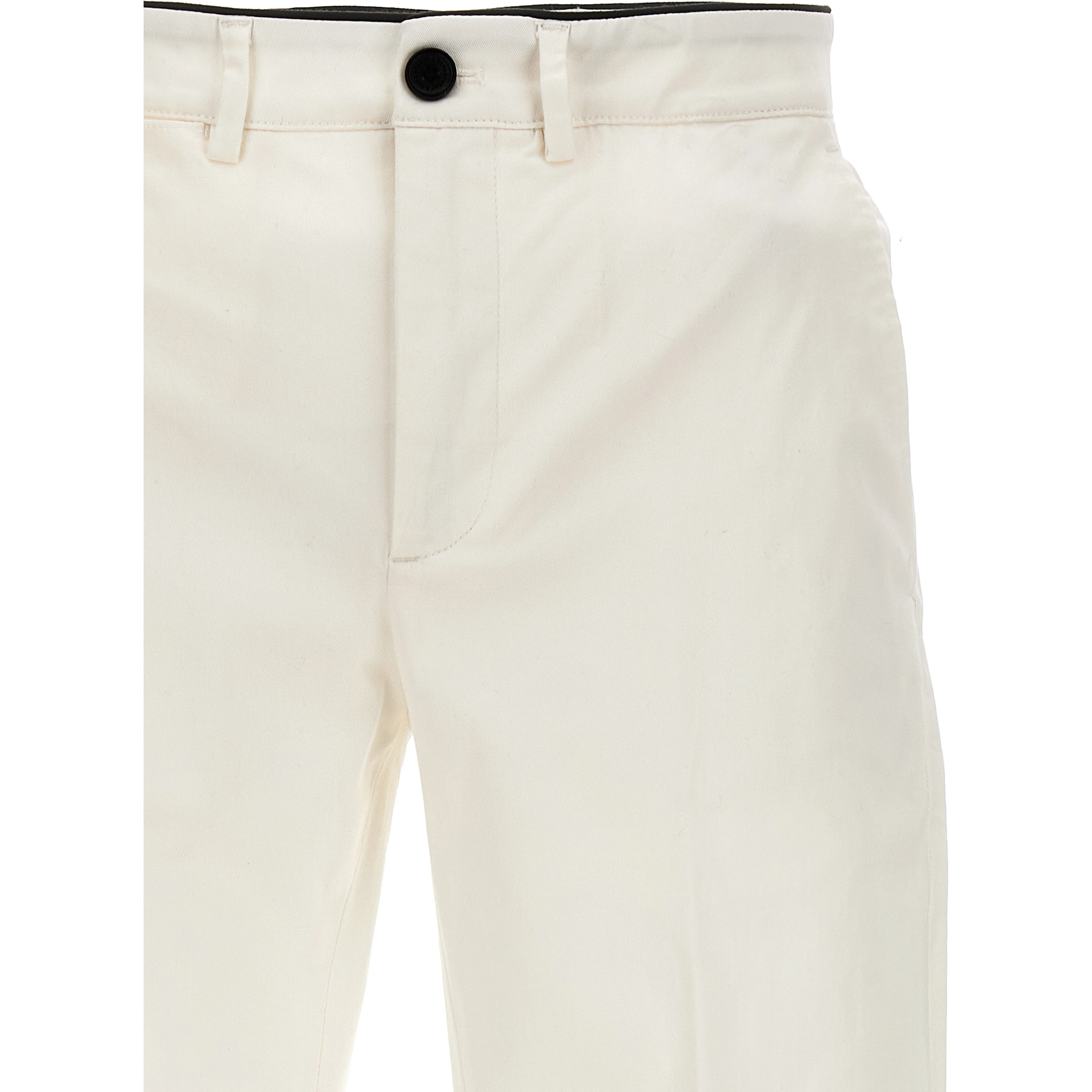 White Cotton Casual Pants