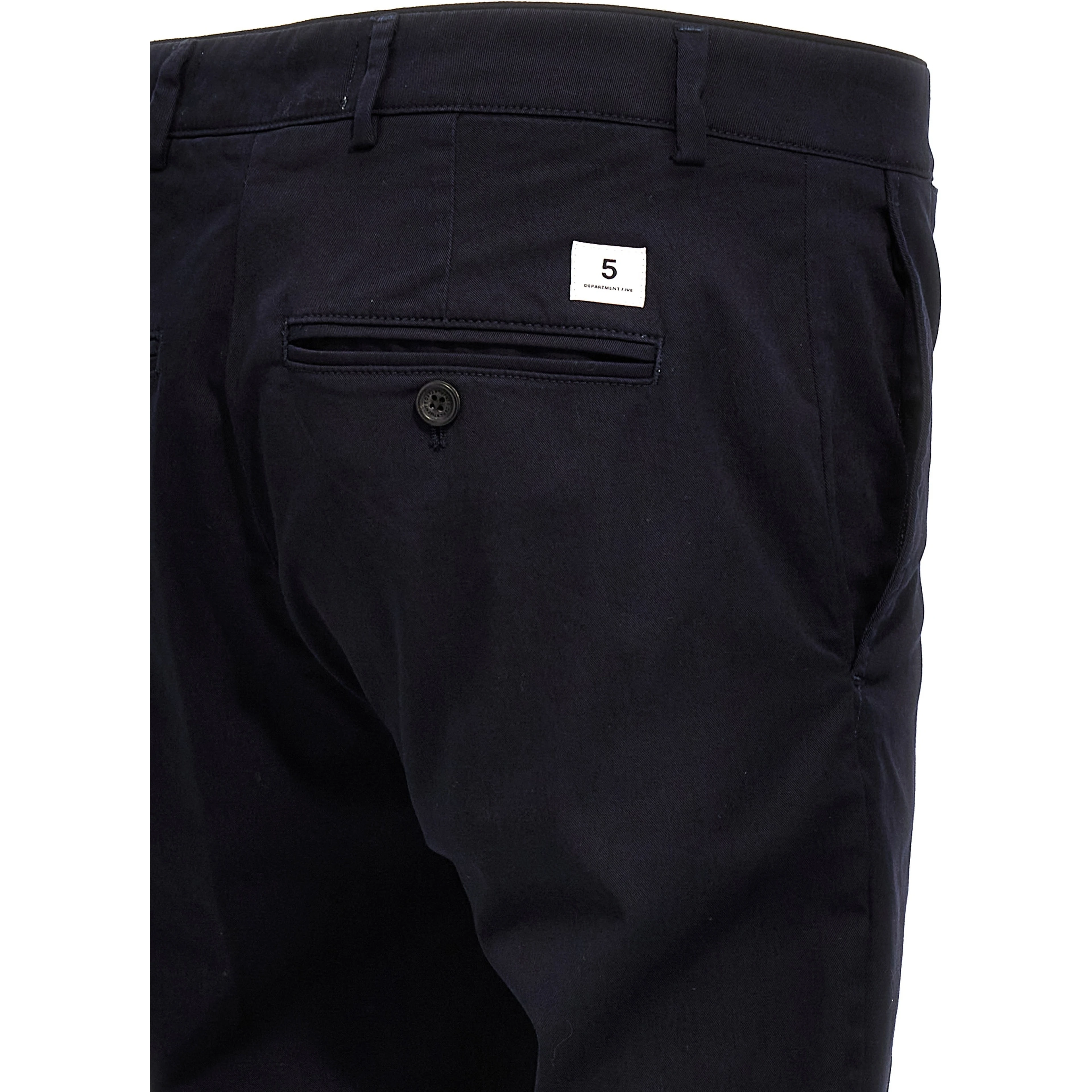 Blue Cotton Casual Pants