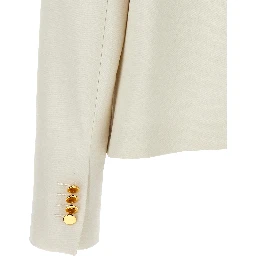 White Virgin Wool Full-Length Jacket