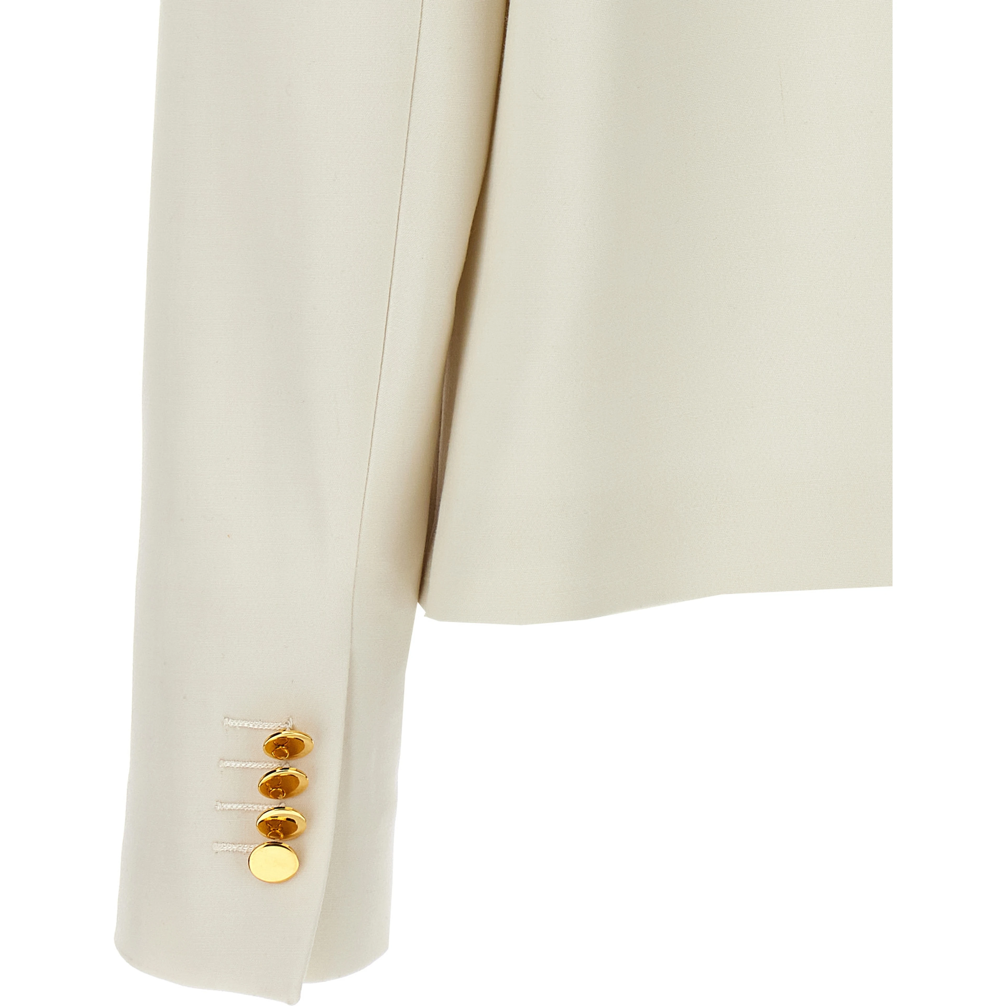 White Virgin Wool Full-Length Jacket