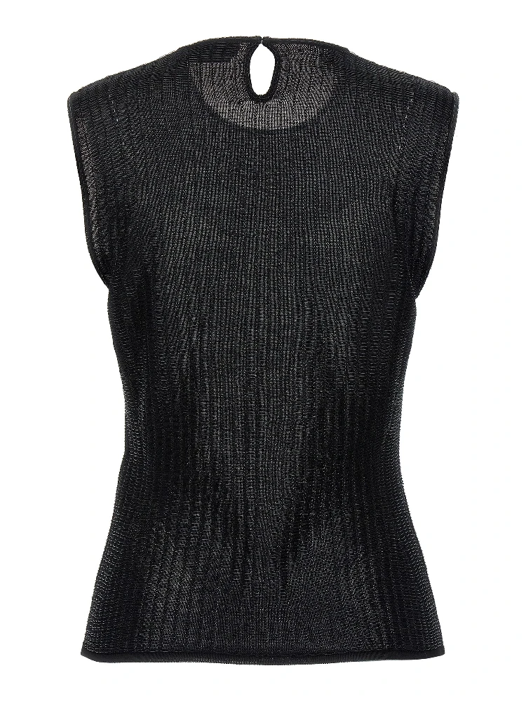 Black Viscose Sleeveles T-Shirt alternative
