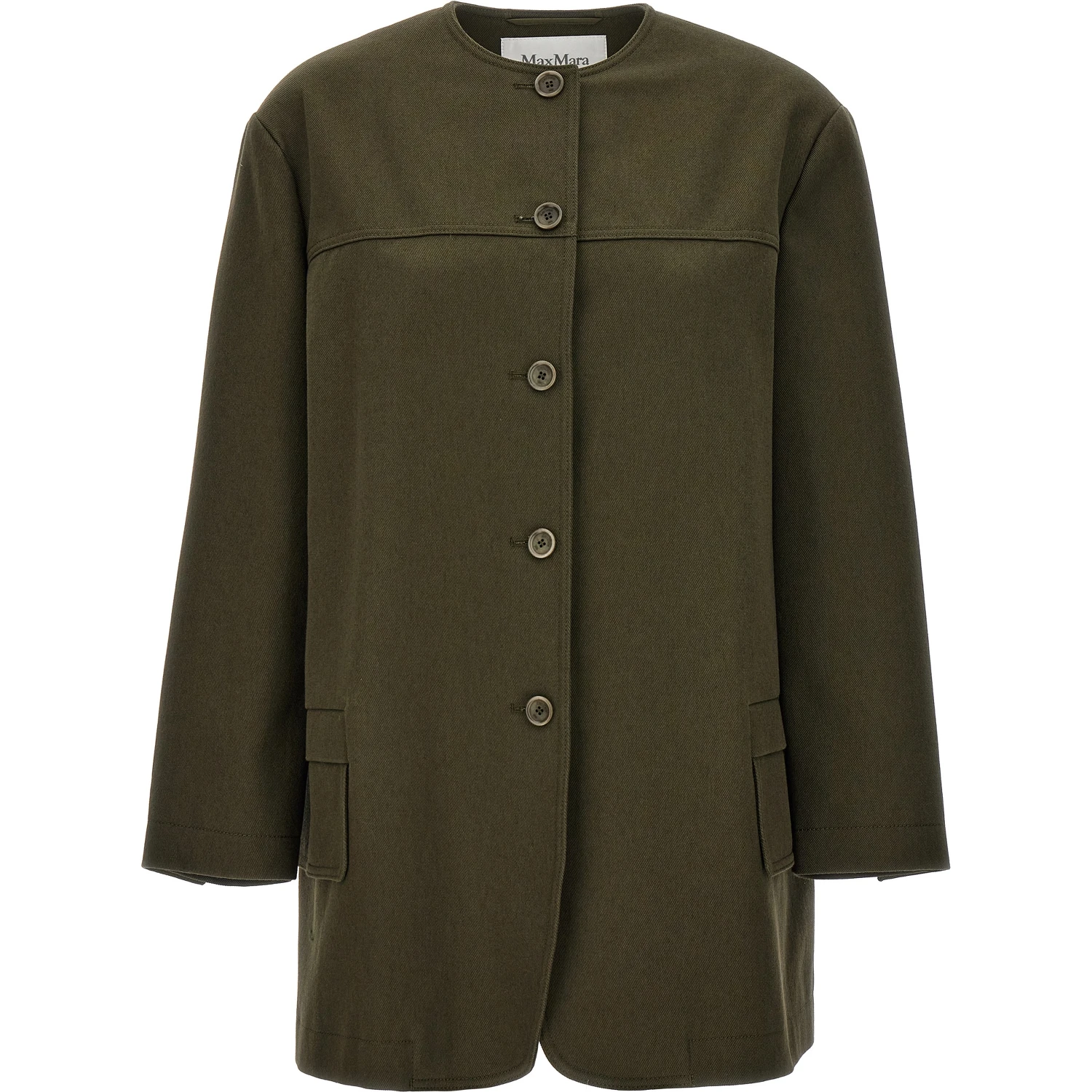 Bicolor Cotton Full-Length Jacket