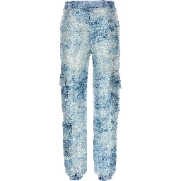 Blue Polyester Cargo Pants
