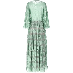 Bicolor Viscose Long Dress