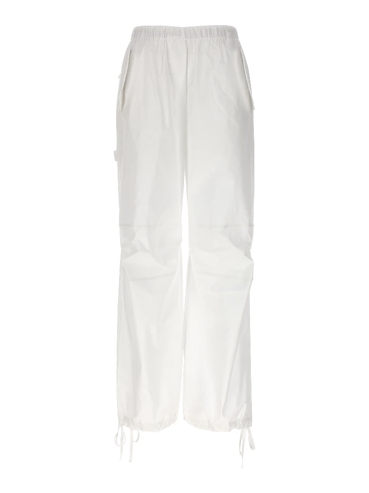 White Cotton Cargo Pants