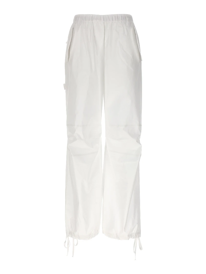 White Cotton Cargo Pants