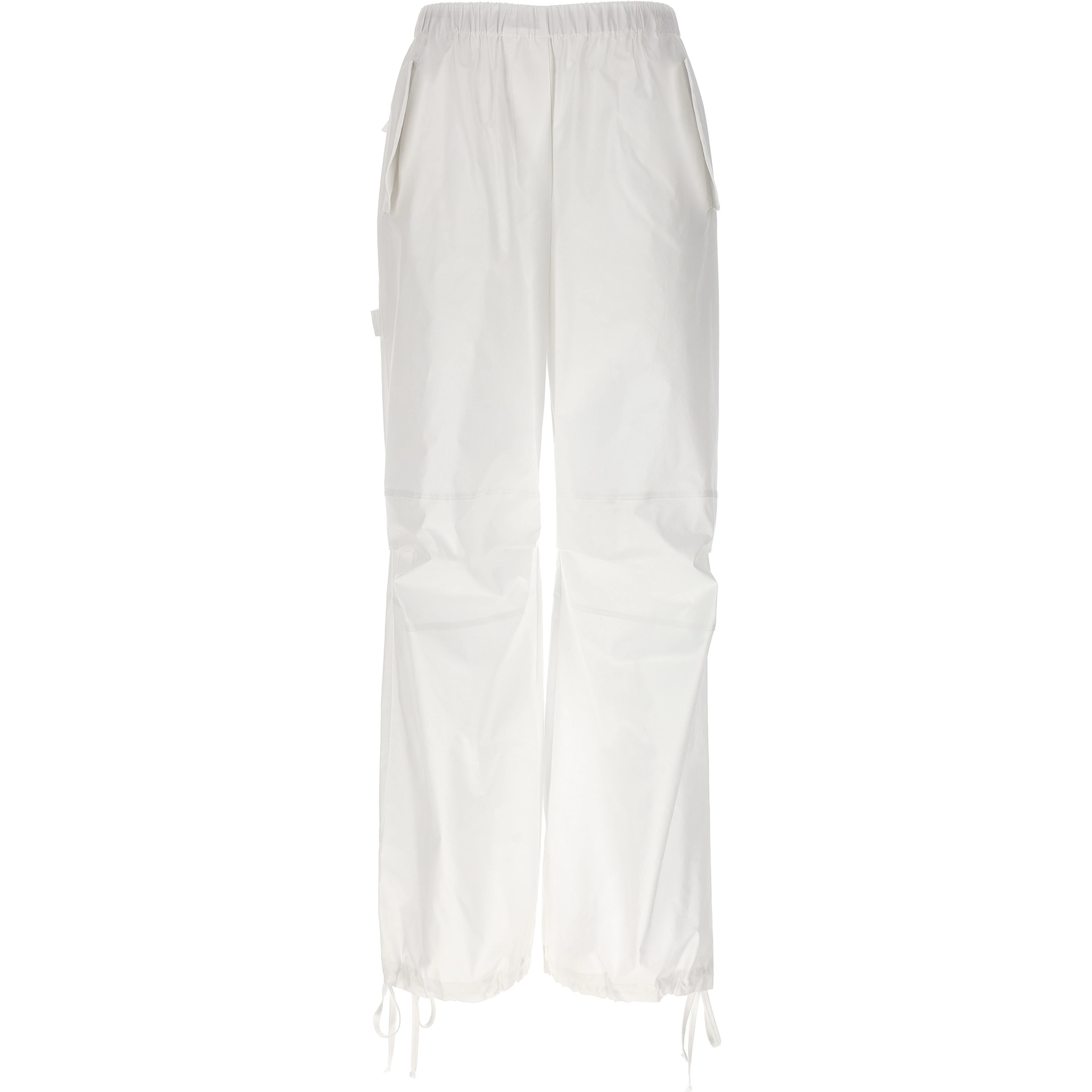 White Cotton Cargo Pants