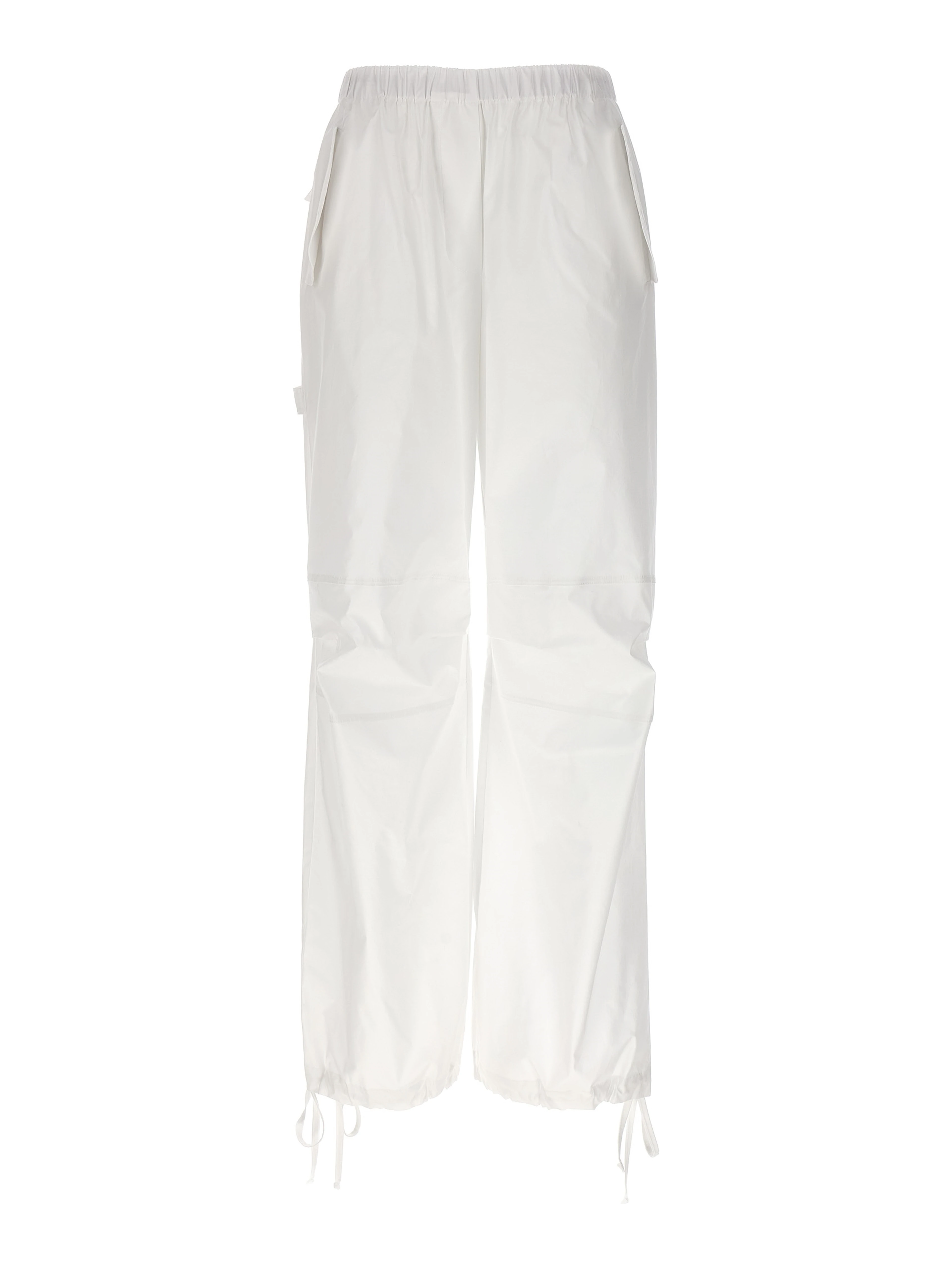 White Cotton Cargo Pants