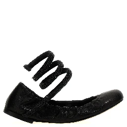 Black Lamb Leather Ballet Flats