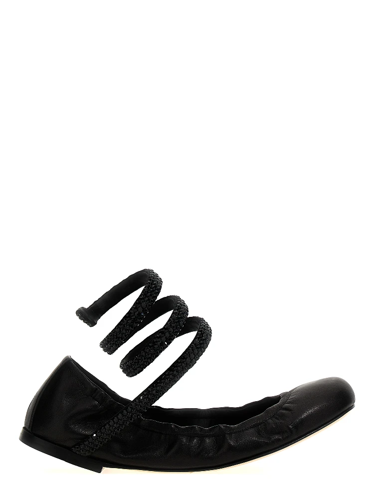 Black Lamb Leather Ballet Flats