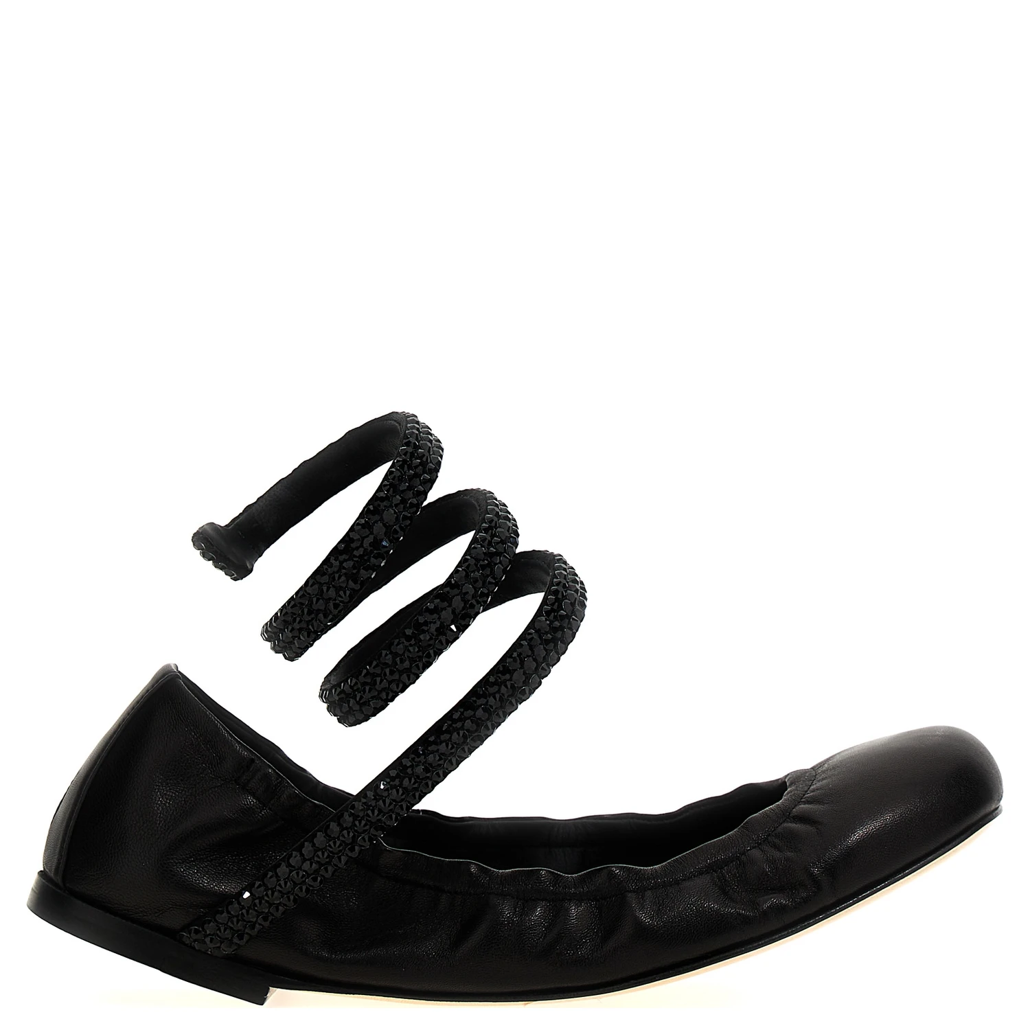 Black Lamb Leather Ballet Flats