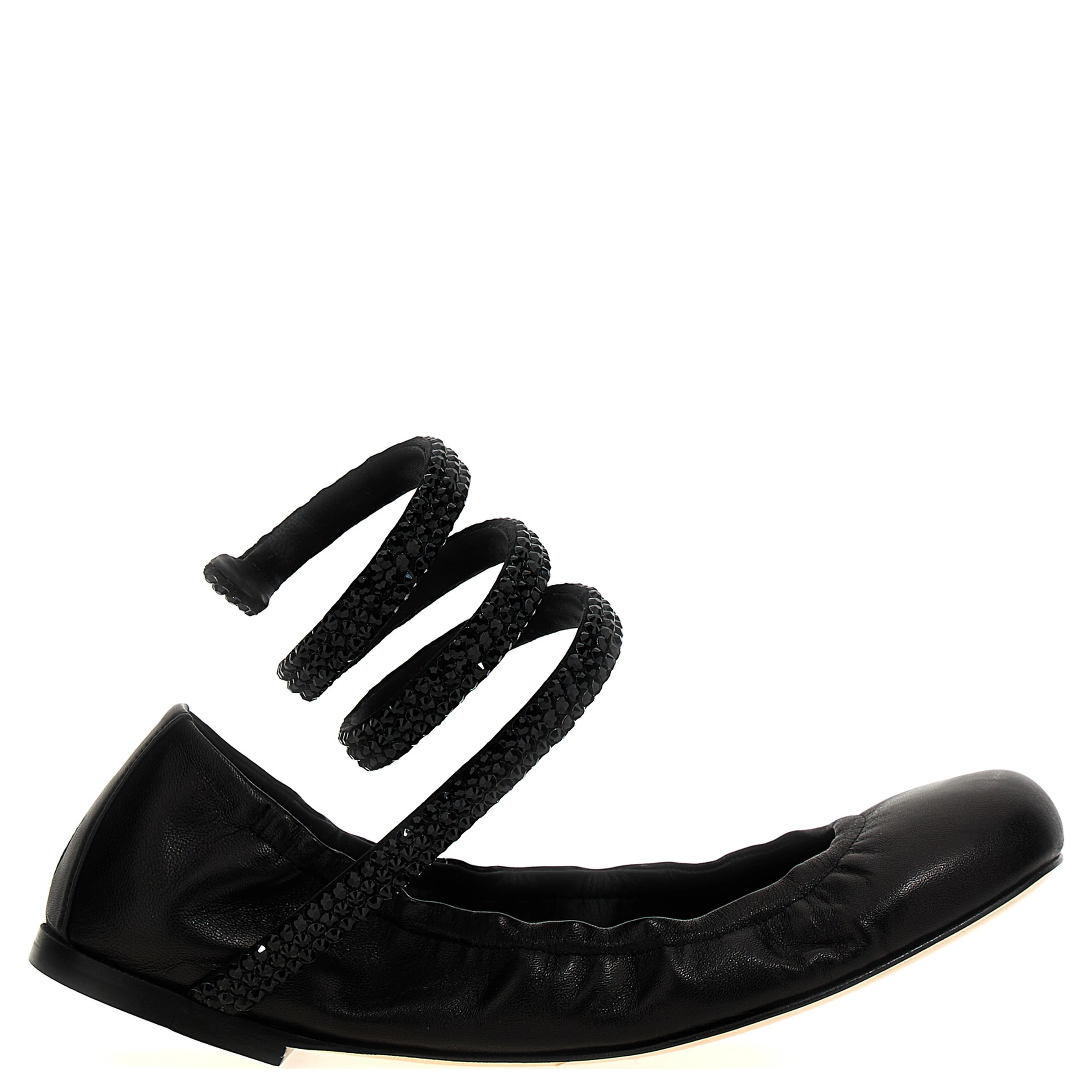 Black Lamb Leather Ballet Flats