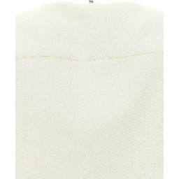 White Polyester Full-Length Jacket