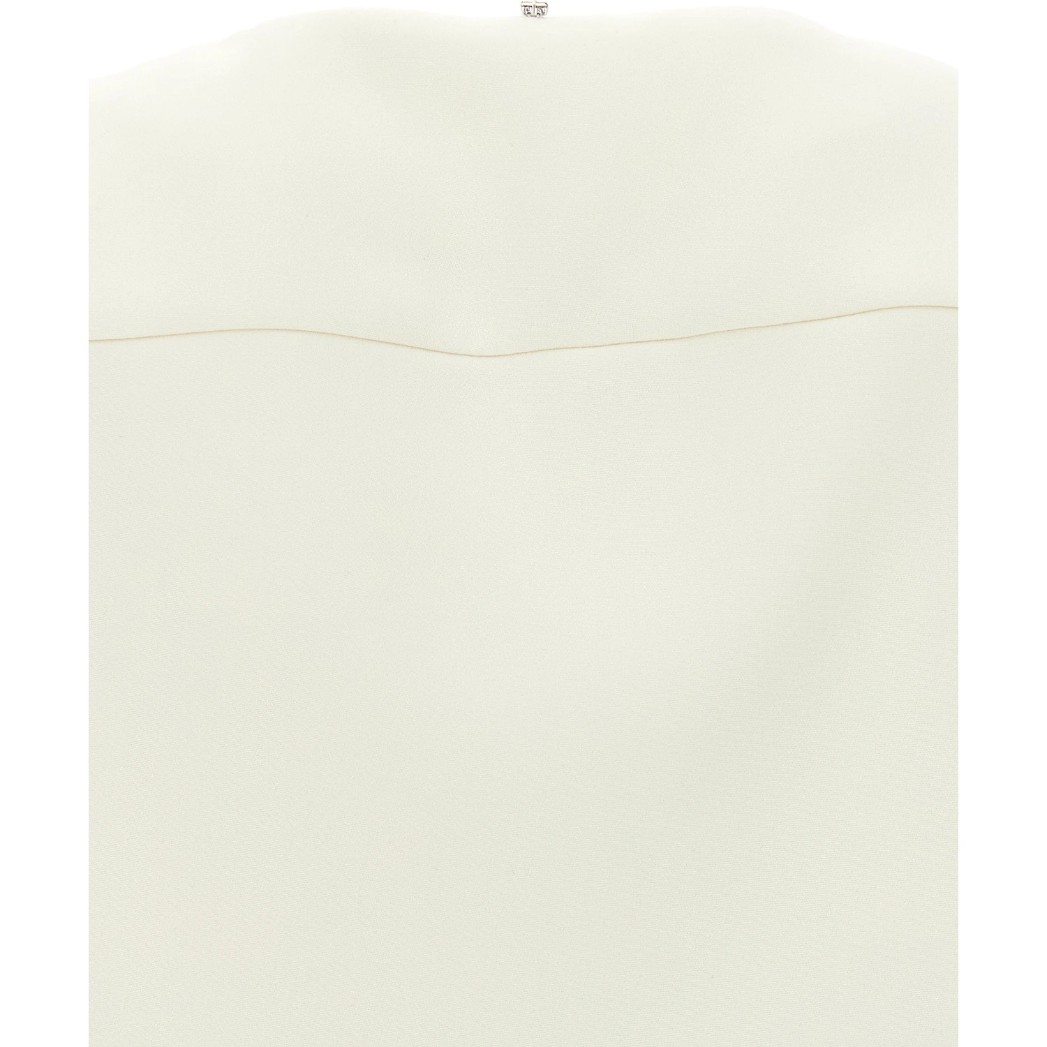 White Polyester Full-Length Jacket