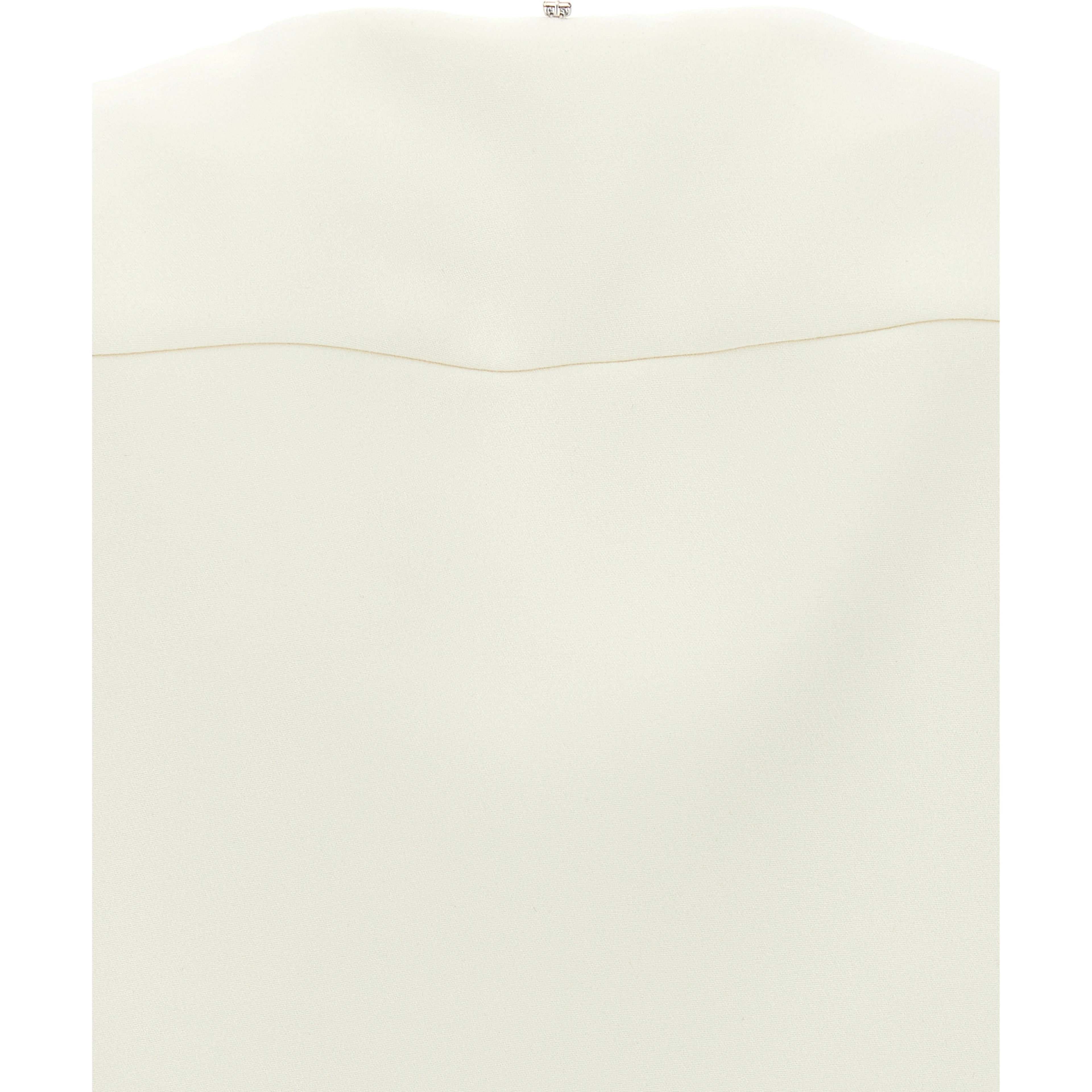 White Polyester Full-Length Jacket