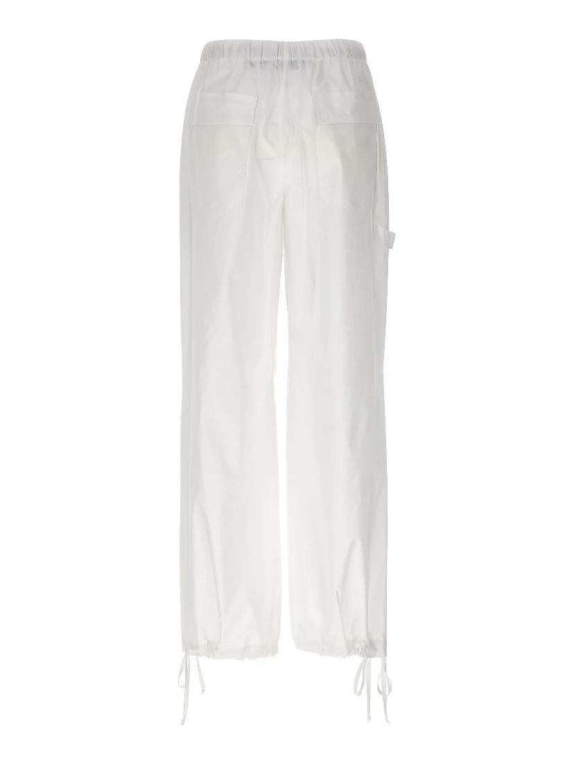 White Cotton Cargo Pants