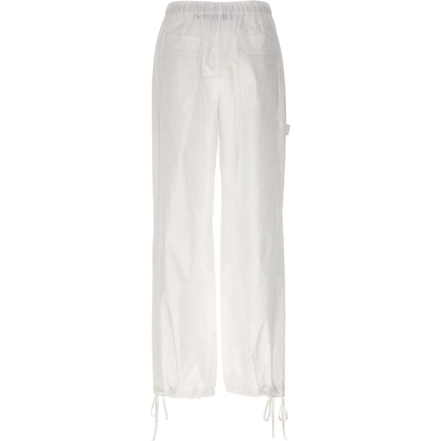 White Cotton Cargo Pants