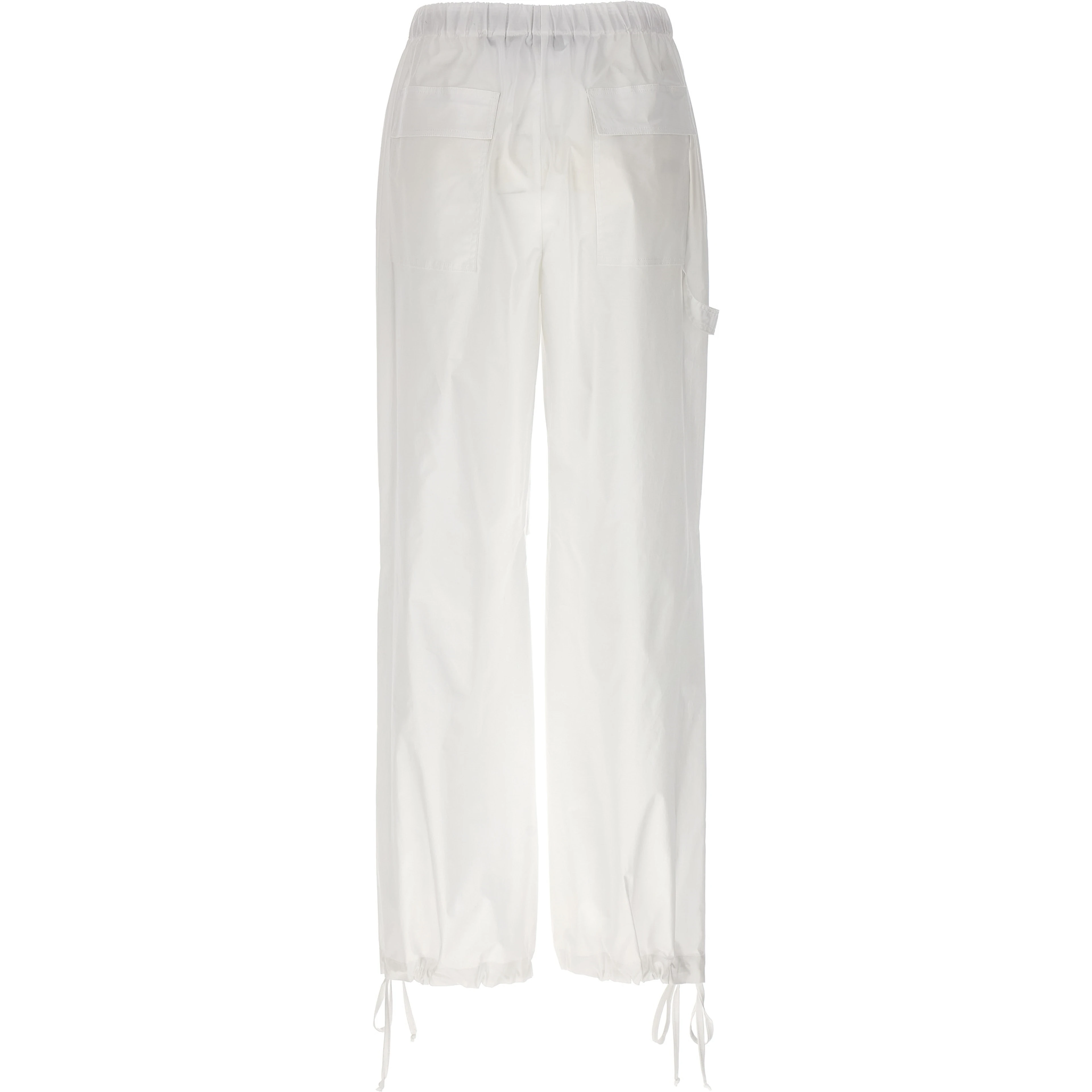 White Cotton Cargo Pants