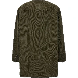 Bicolor Cotton Full-Length Jacket