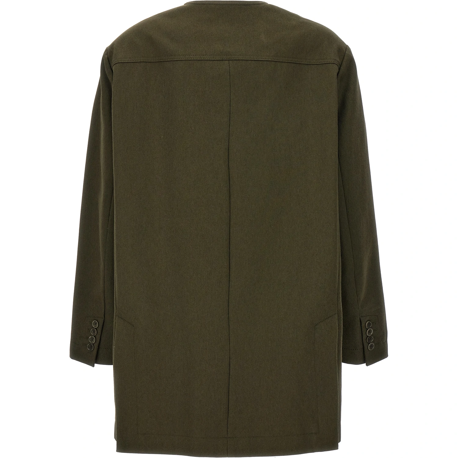 Bicolor Cotton Full-Length Jacket