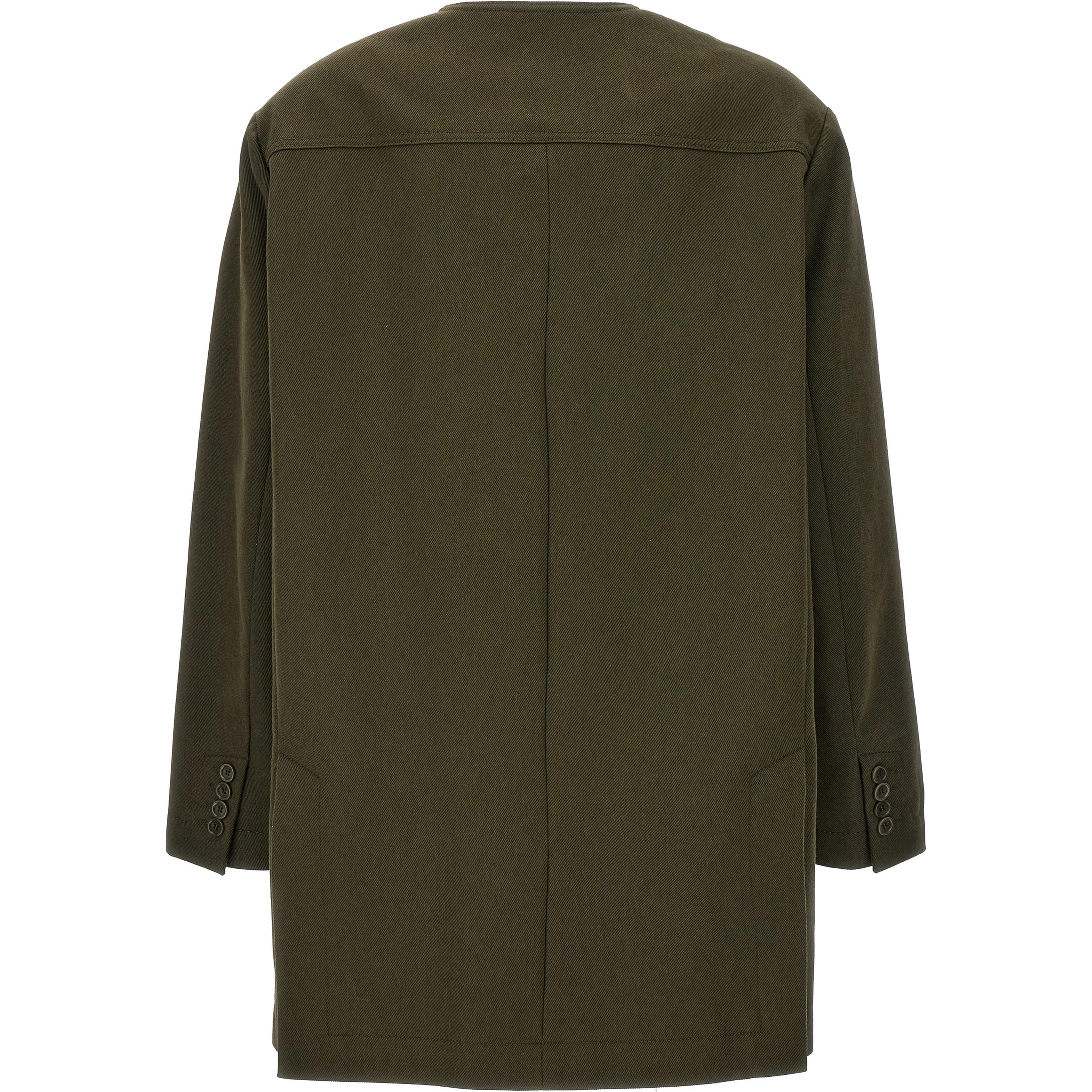 Bicolor Cotton Full-Length Jacket