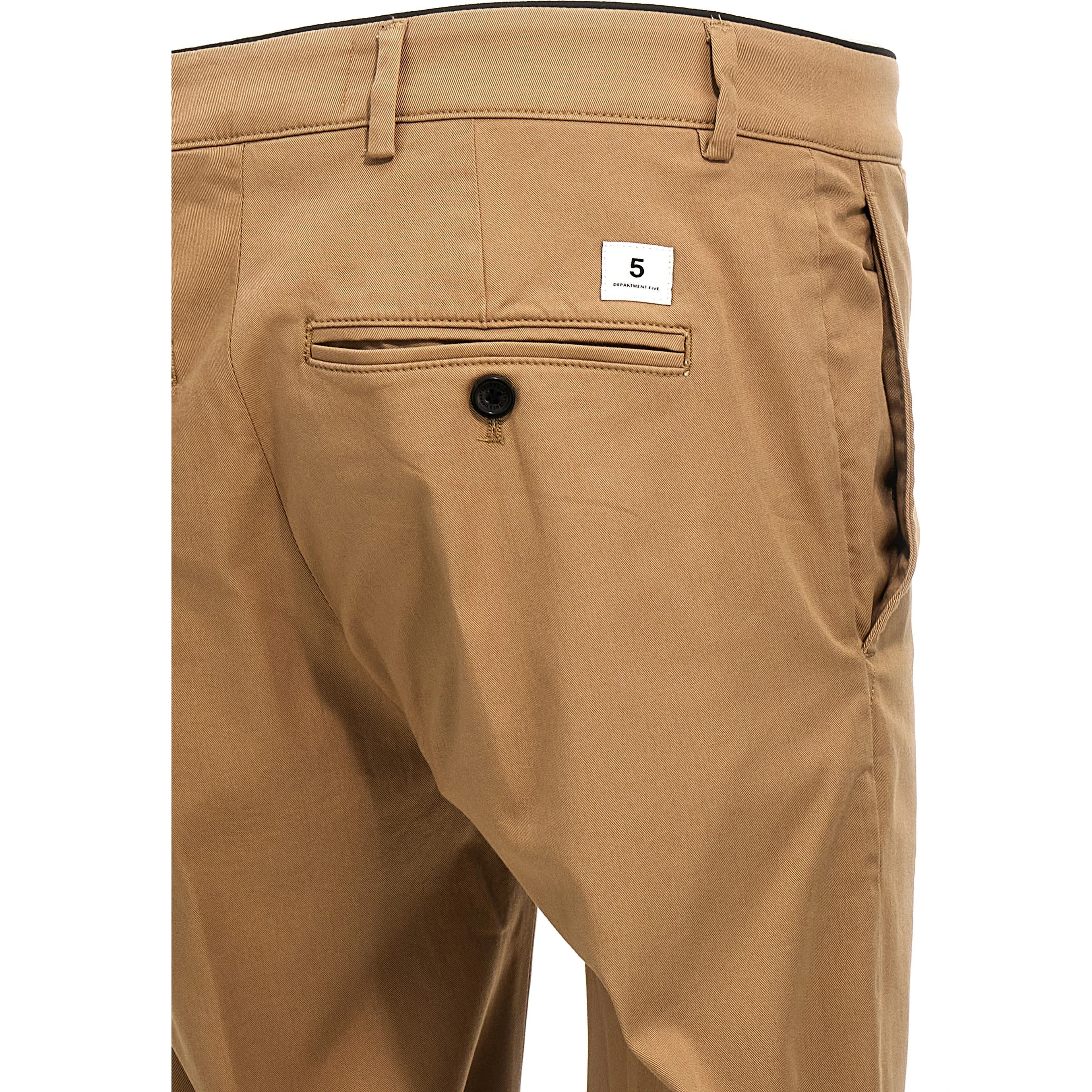 Beige Cotton Casual Pants
