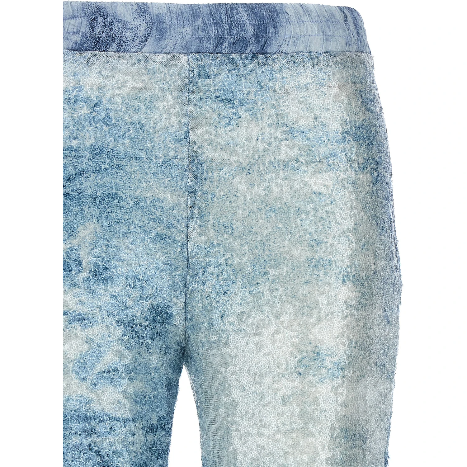 Blue Polyester Cargo Pants
