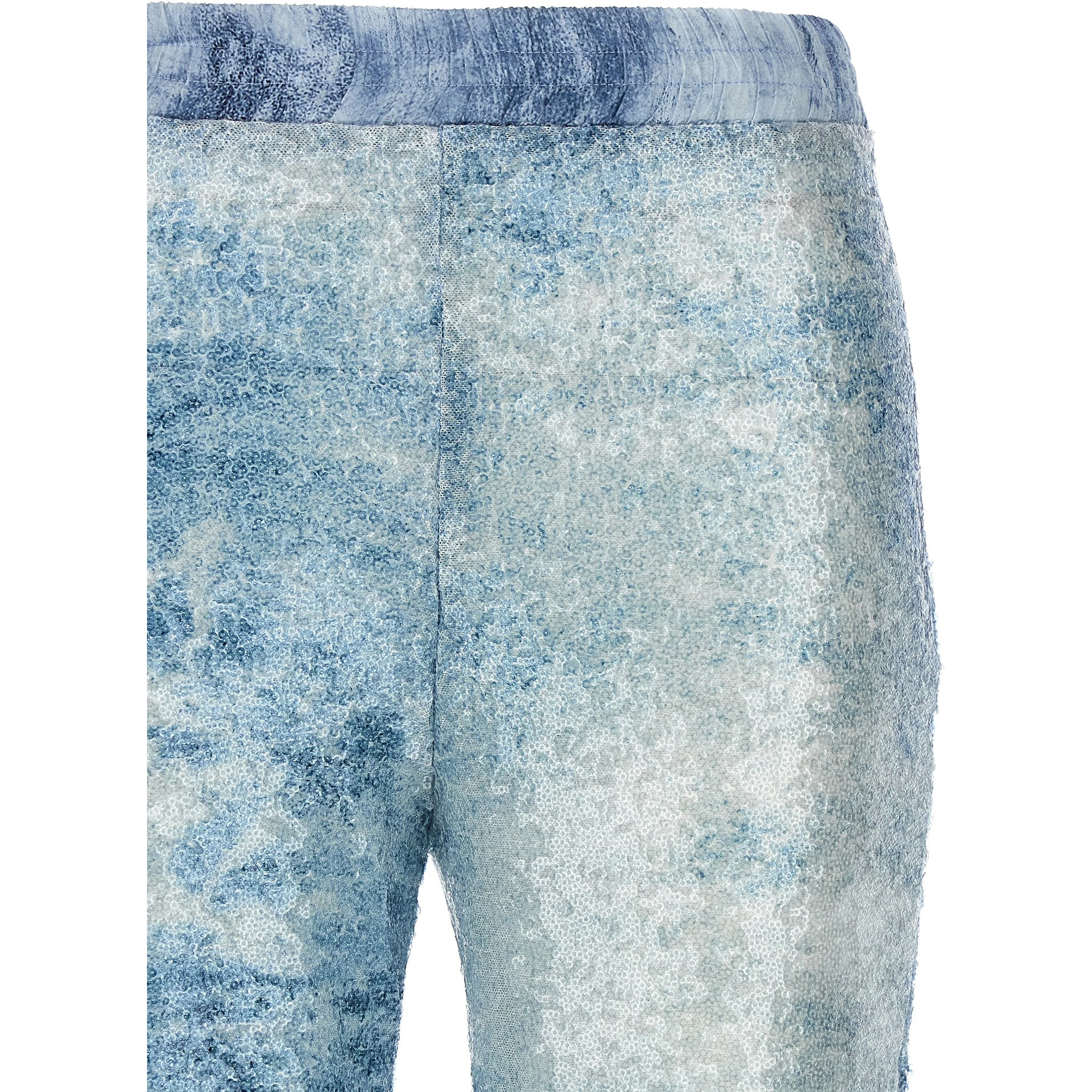 Blue Polyester Cargo Pants