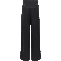 Black Silk Casual Pants