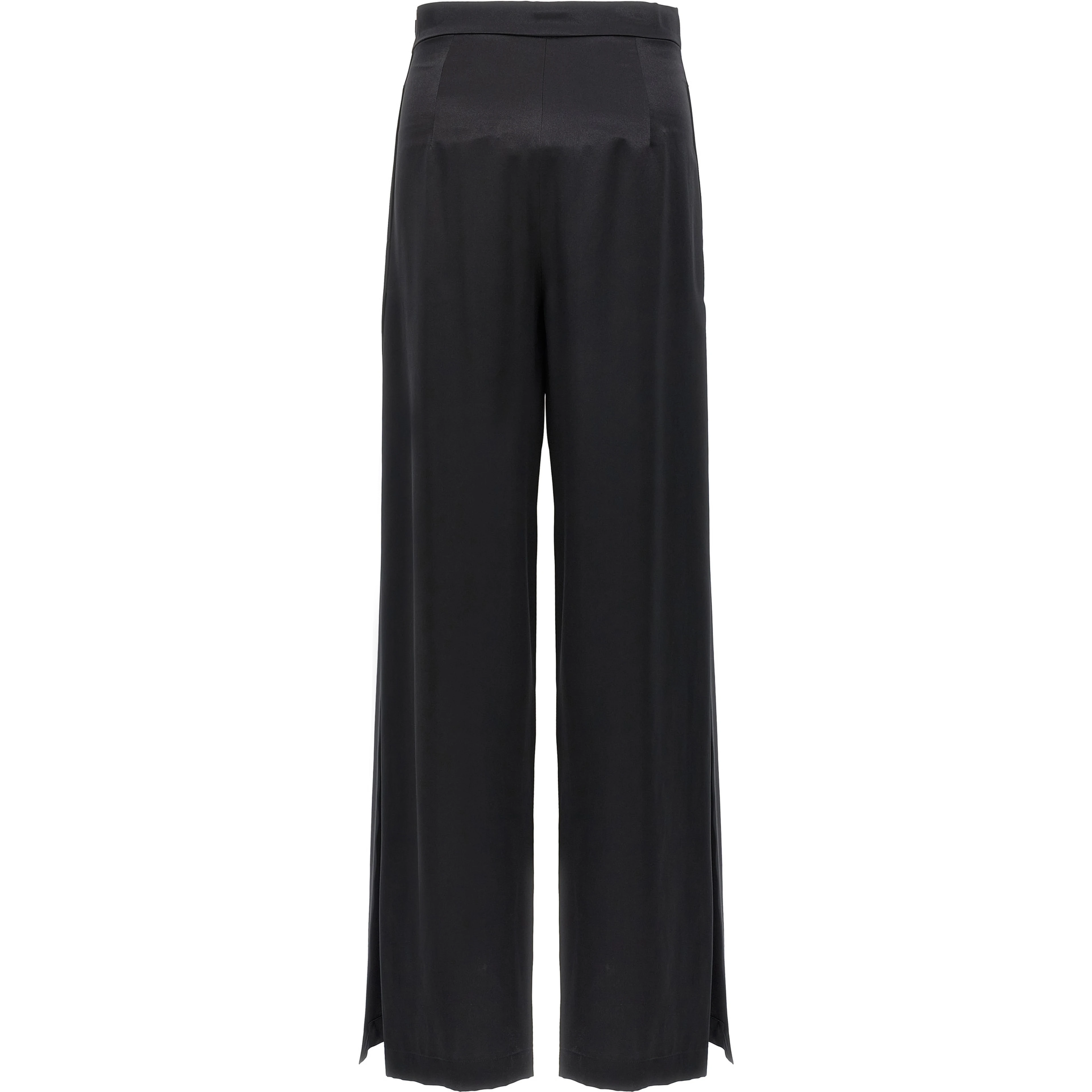 Black Silk Casual Pants