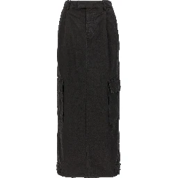 Black Cotton Mini Skirt