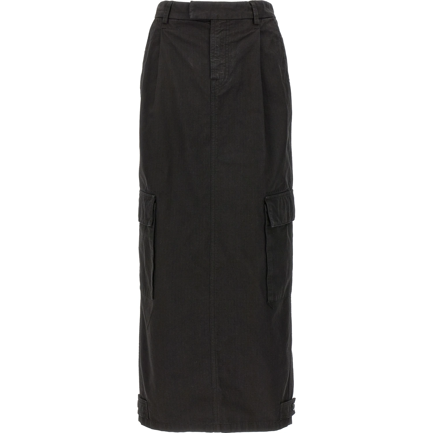 Black Cotton Mini Skirt