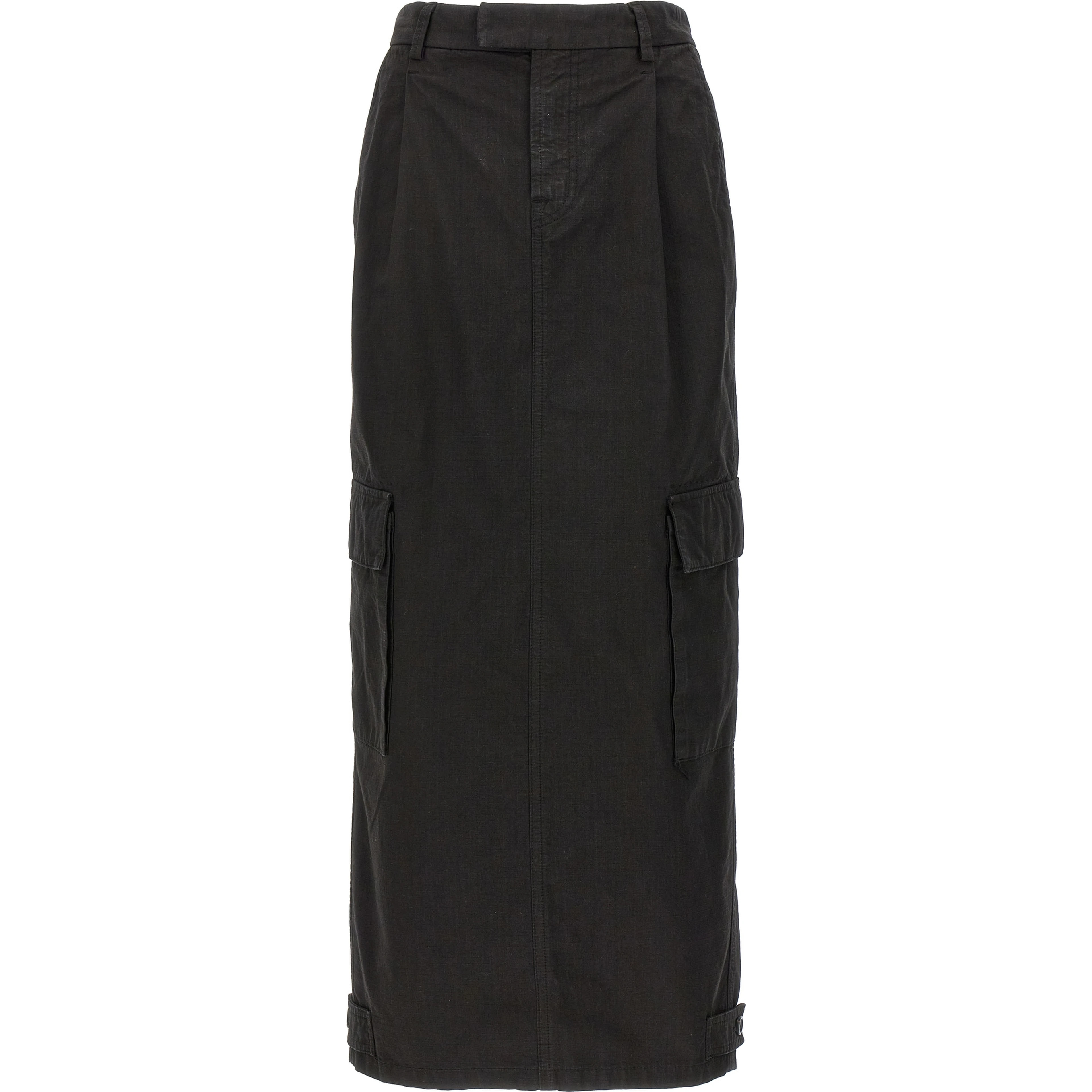Black Cotton Mini Skirt