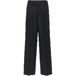 Black Cotton Casual Pants