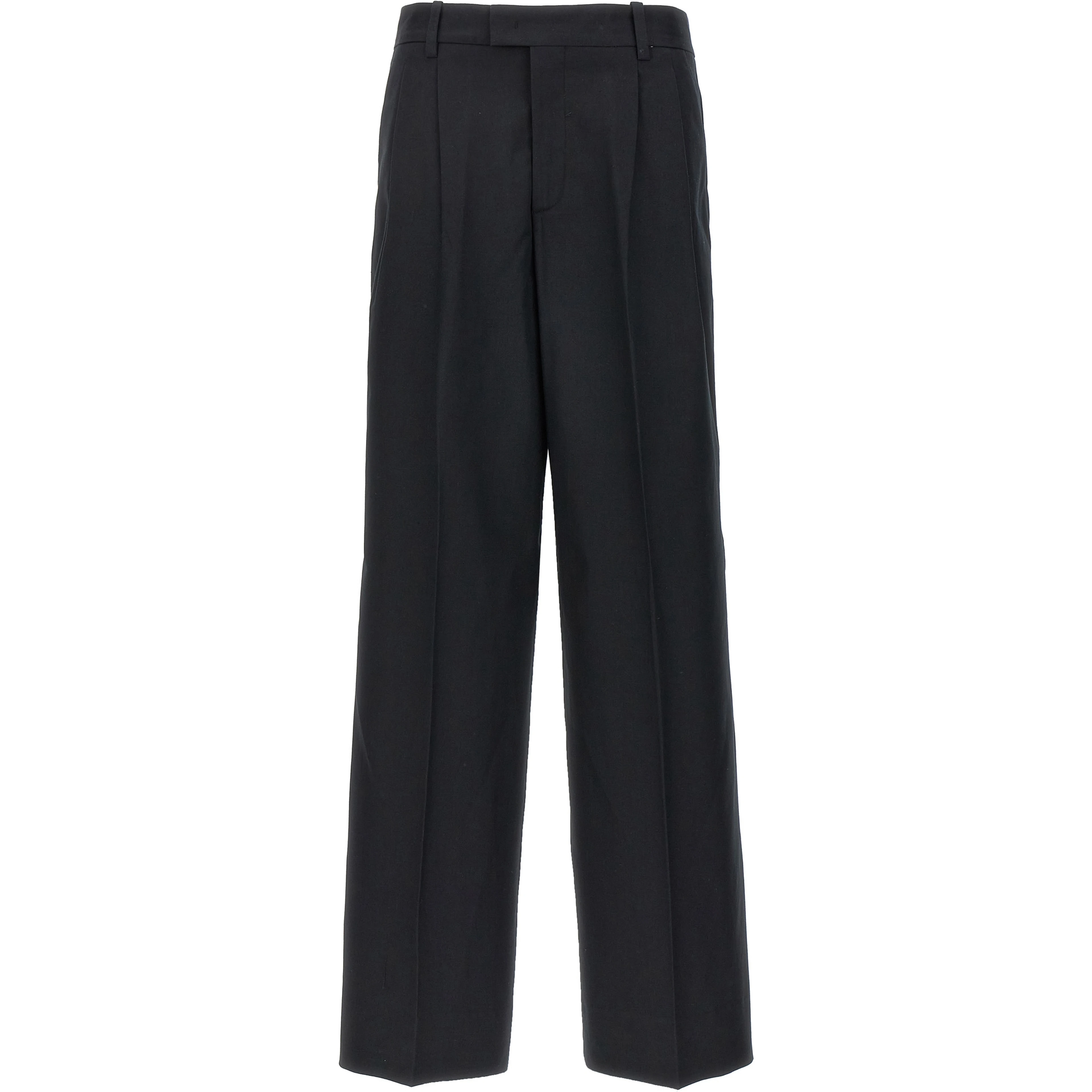 Black Cotton Casual Pants
