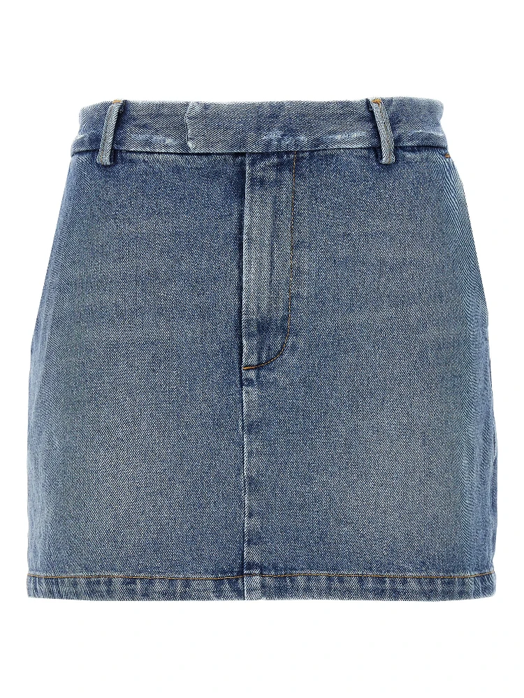 Blue Cotton Long Skirt