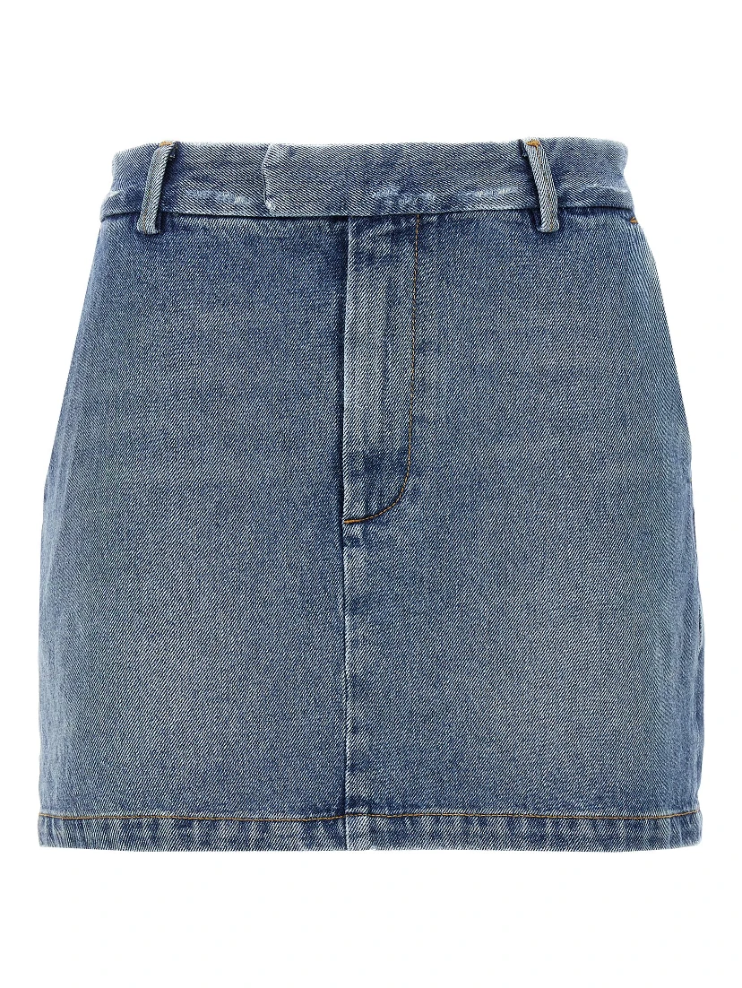 Blue Cotton Long Skirt