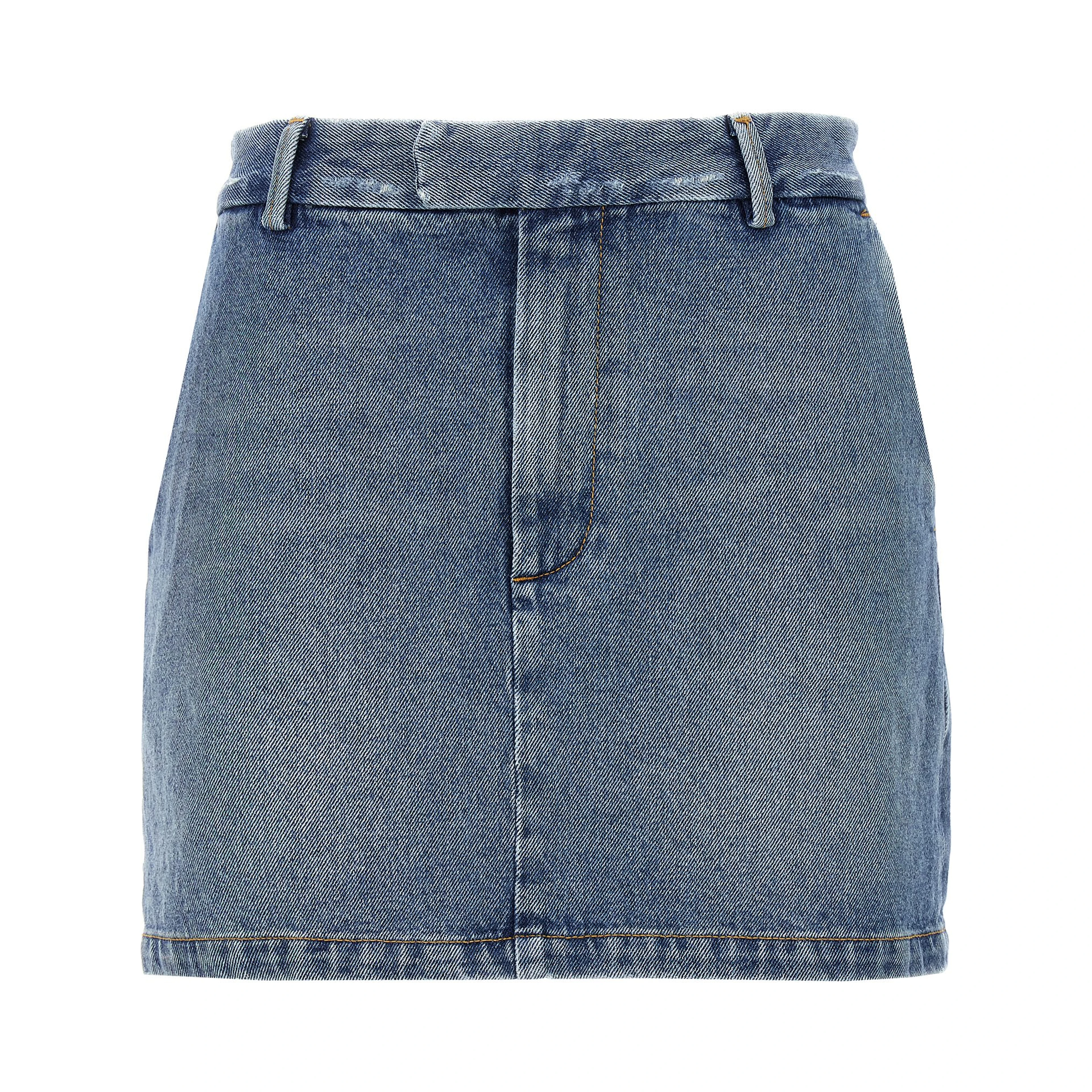 Blue Cotton Long Skirt