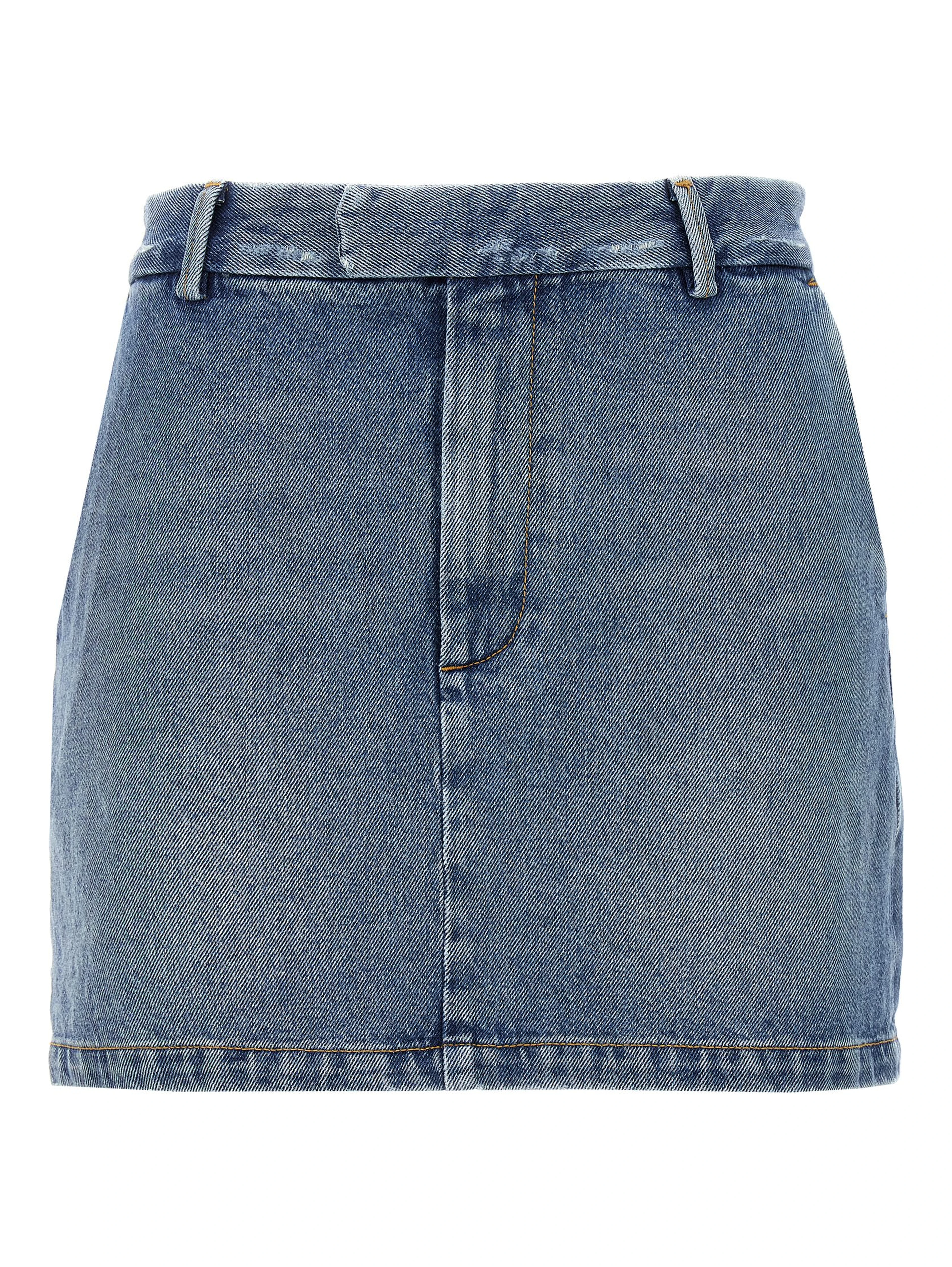 Blue Cotton Long Skirt