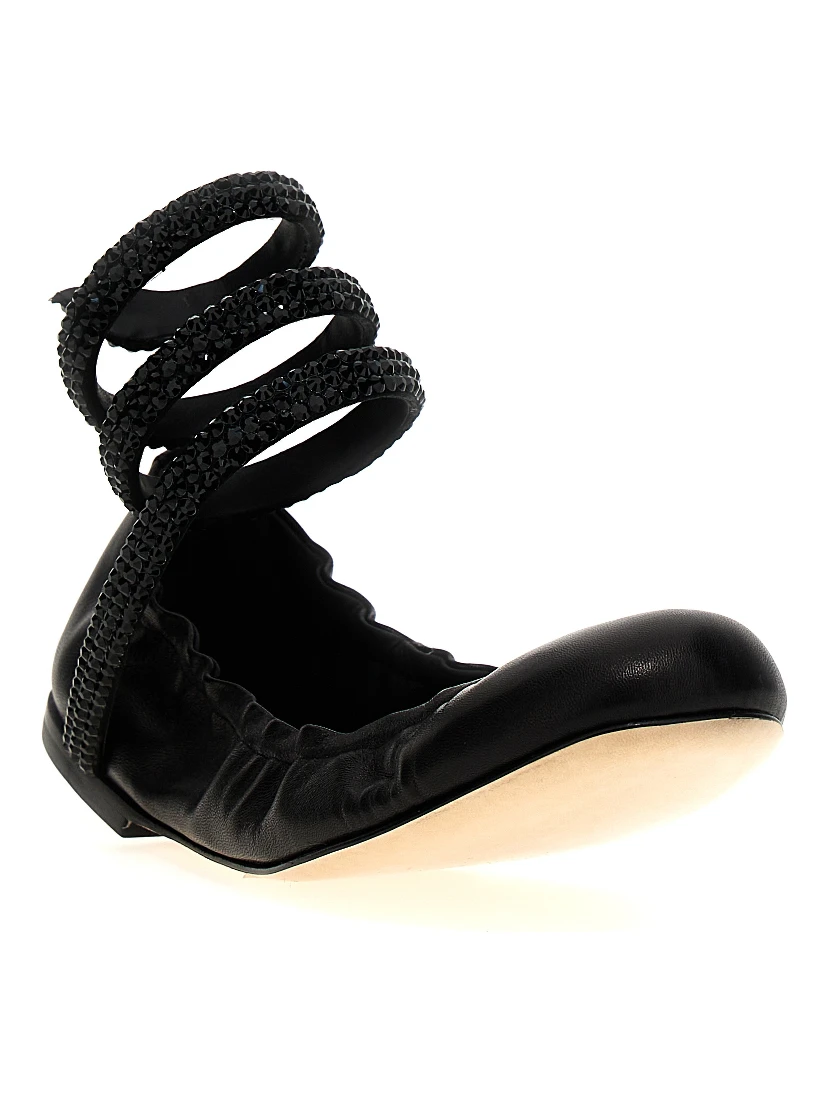 Black Lamb Leather Ballet Flats