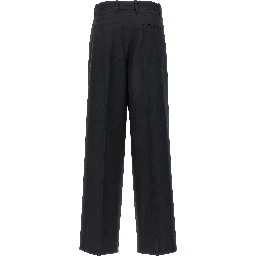 Black Cotton Casual Pants