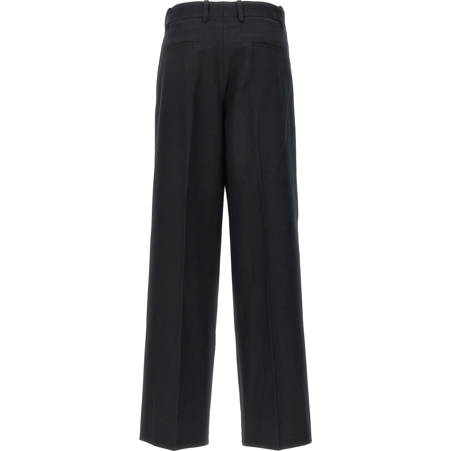 Black Cotton Casual Pants