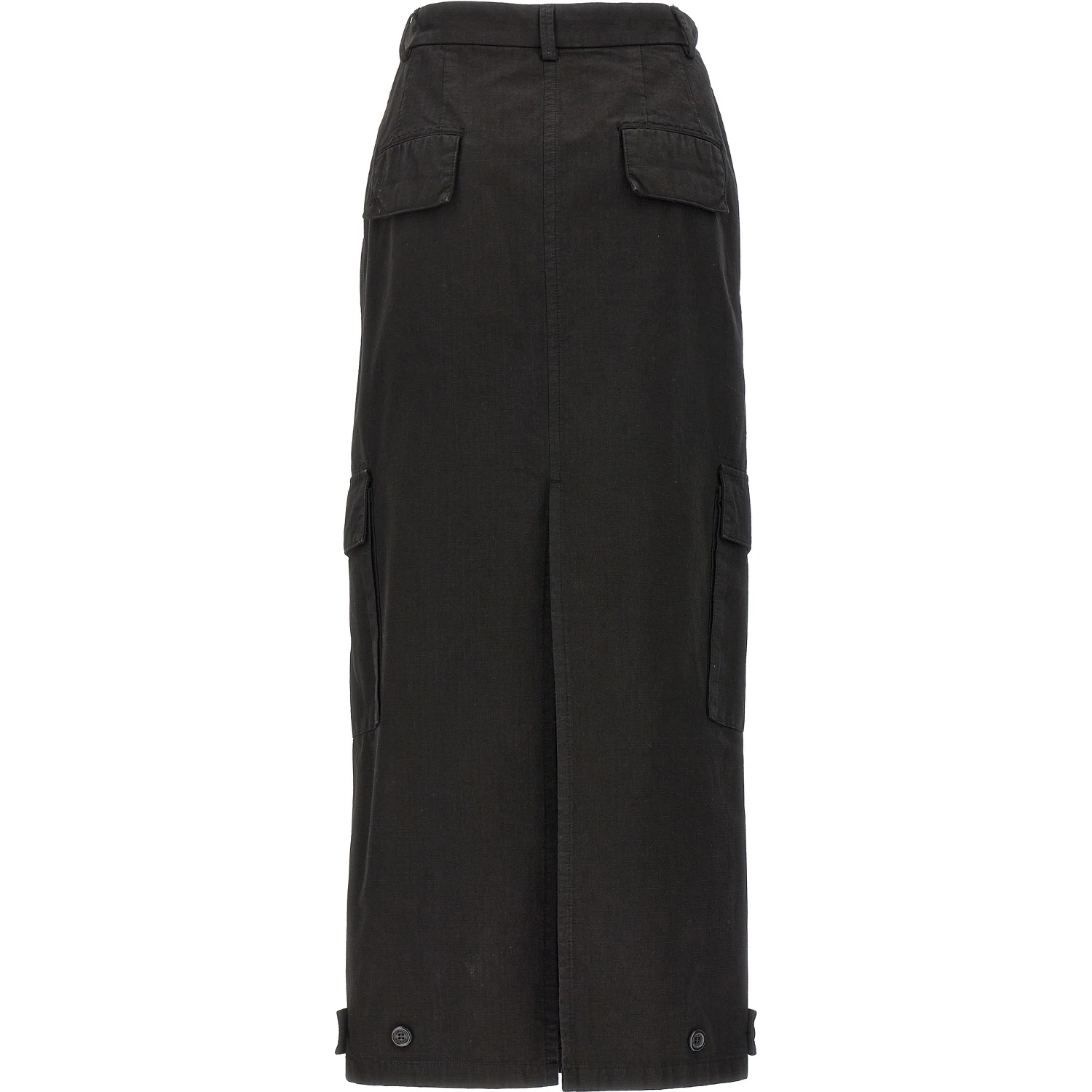 Black Cotton Mini Skirt