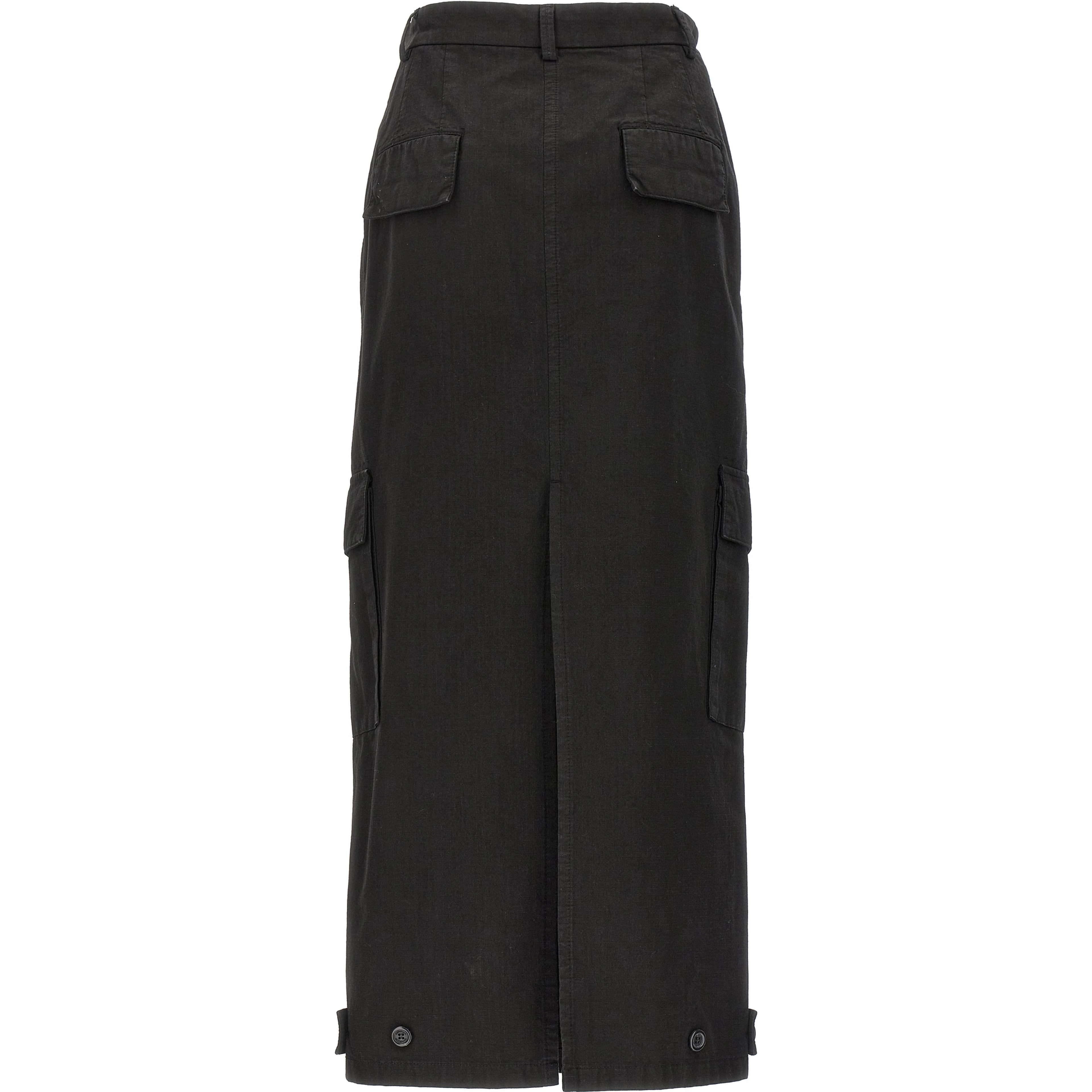 Black Cotton Mini Skirt