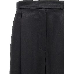 Black Silk Casual Pants