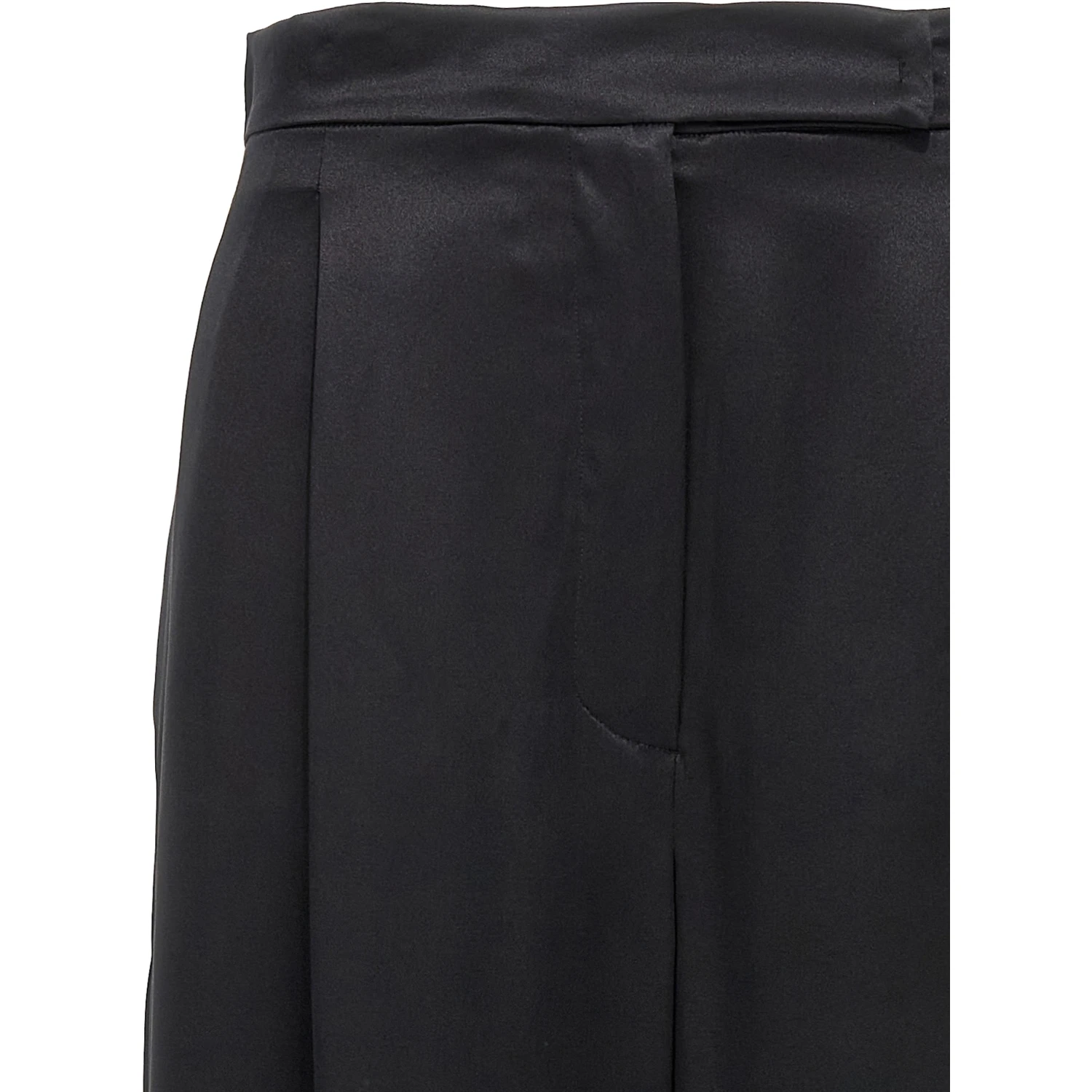 Black Silk Casual Pants