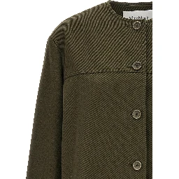 Bicolor Cotton Full-Length Jacket