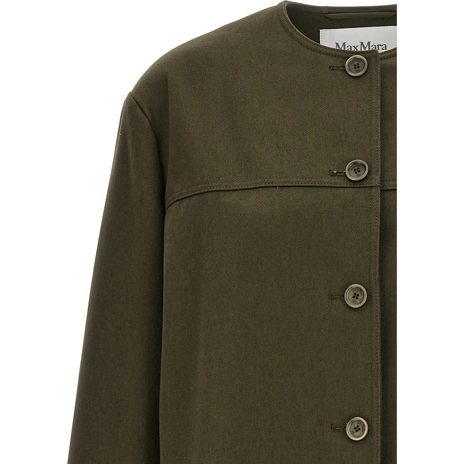 Bicolor Cotton Full-Length Jacket