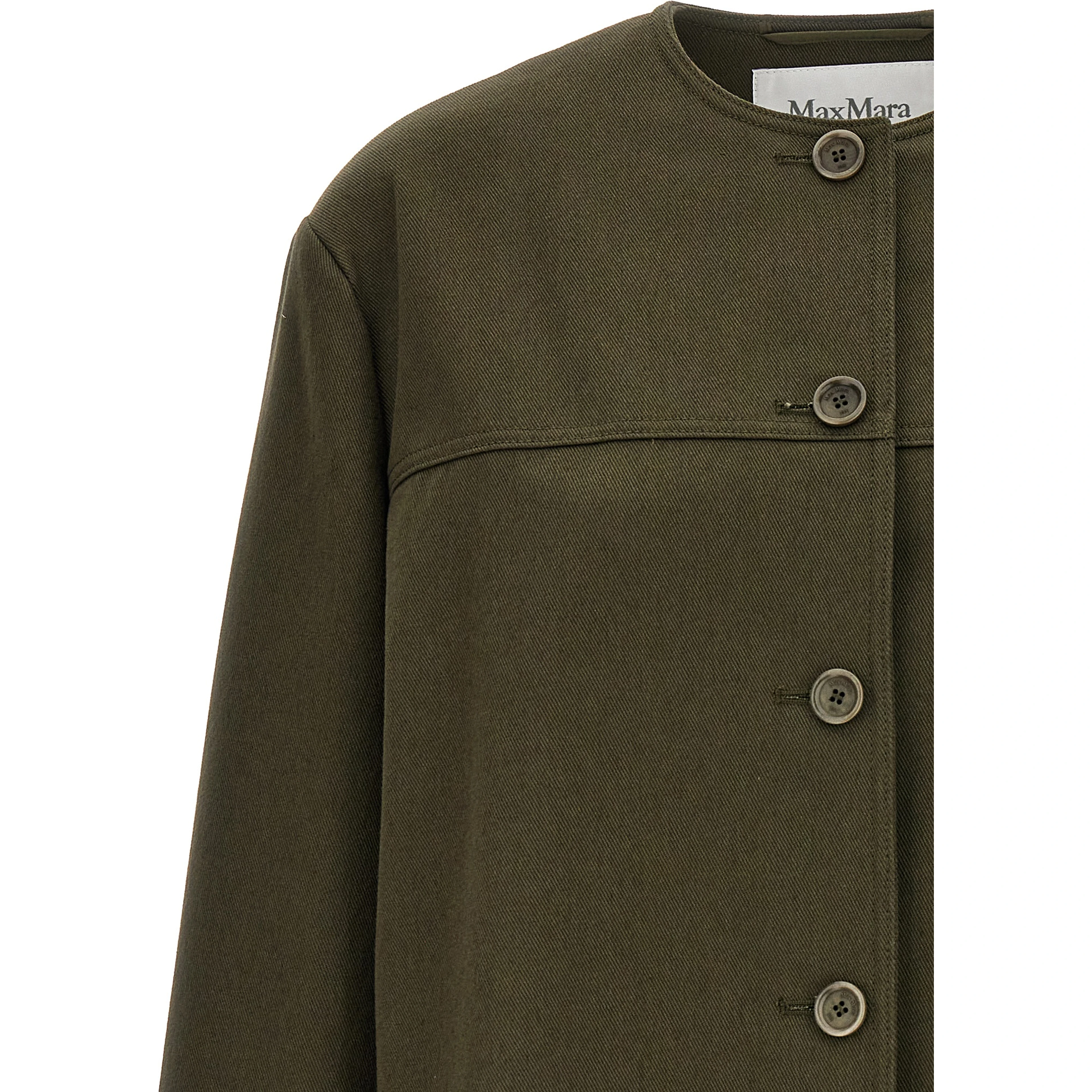 Bicolor Cotton Full-Length Jacket